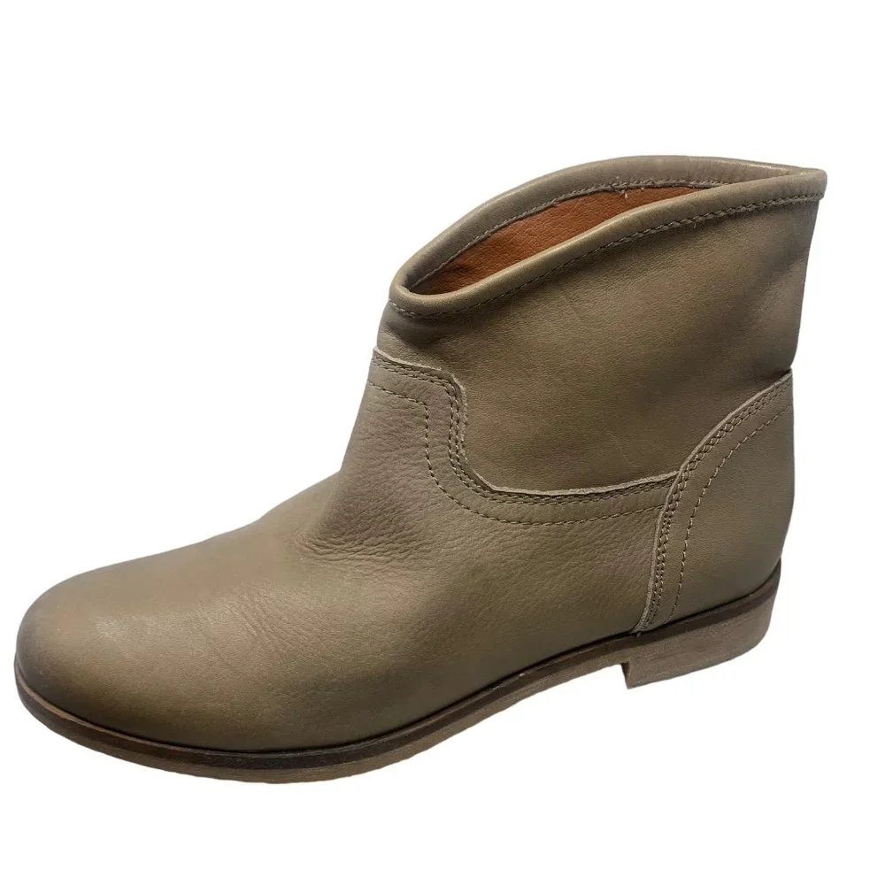 LUCKY BRAND Garmann Taupe Leather Pull‎ On Booties
